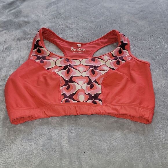 Boden Activewear BA054 Sports Bra Geometric Pattern on Pinkish Coral US Size 16 - Picture 3 of 9